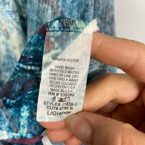 S-12 Multicolored Sheer Strapless Flowy Tie Front Bejeweled Swim Cover Up Dress - Picture 3 of 7